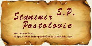 Stanimir Postolović vizit kartica